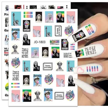 1ШТ Новый 3D Плакат Портрет Цветок Наклейки для ногтей Водонепроницаемое Украшение для ногтей DIY Наклейки для ногтей Аксессуары для нейл-арта Принадлежности для ногтей