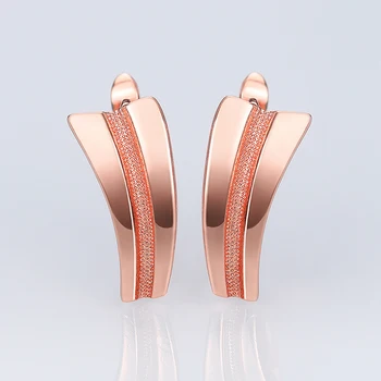 Модные простые металлические серьги-кольца для женщин цвета розового золота геометрической формы, Женские аксессуары для пирсинга ушей, Ювелирные изделия