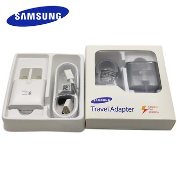 Samsung Быстрое Зарядное Устройство 9V1.67A Великобритания Штекерный Адаптер Быстрая Зарядка Micro USB Кабель Для Galaxy S6 S7 Edge S7edge A3 A5 A7 2016 A10 Примечание 5 4