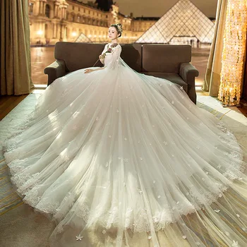 Легкое Основное Свадебное Платье 2023 Года, Новое Роскошное Французское Ретро-платье Невесты С Длинным Шлейфом И Вышивкой Super Fairy Mori Hepburn Woman