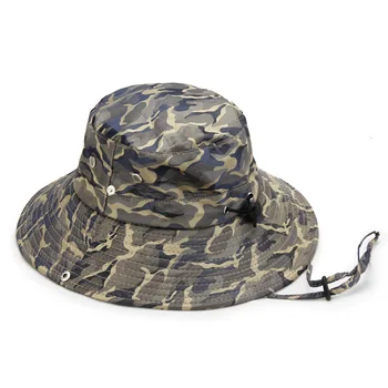 Летние камуфляжные солнцезащитные шляпы для женщин, мужчин, Кепка рыбака с защитой от ультрафиолета, уличная военная армейская походная шляпа, мужские широкополые шляпы-ведерки