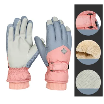 Водонепроницаемые лыжные перчатки, перчатки с сенсорным экраном, термоперчатки для сноуборда, теплые зимние перчатки для снегоходов, мужские женские перчатки 