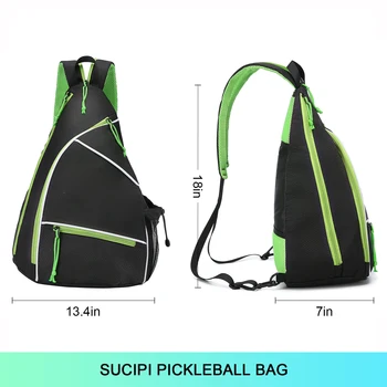 Сумка для пиклбола, рюкзак для тенниса, бадминтона, Регулируемая сумка для хранения водонепроницаемого рюкзака с гладкой подкладкой на молнии, рюкзак для пиклбола