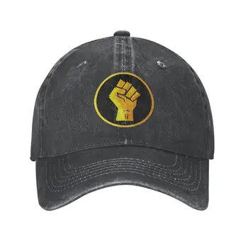 Модная бейсболка унисекс из хлопка с золотым и черным кулаком для взрослых, Регулируемая шляпа для папы, женская Мужская хип-хоп