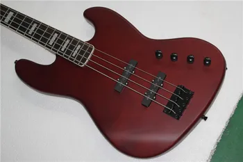 Бесплатная доставка, изготовленная на заказ гитара из Китая, новая коричневая джазовая 4-струнная электрическая бас-гитара с активными звукоснимателями 01