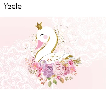Yeele Розовая Принцесса-лебедь, Фон для фотосъемки Дня рождения новорожденной девочки, Декоративный фон для фотостудии