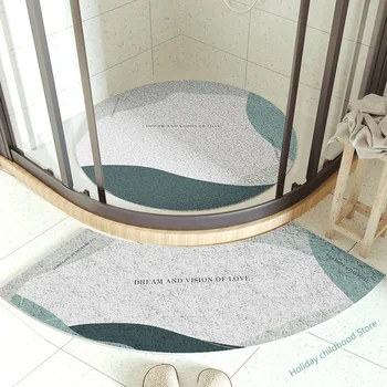 Новый нескользящий круглый коврик для ванной комнаты, впитывающий коврик для двери в душевую, детский веерообразный коврик для ног