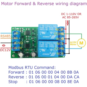 НОВИНКА! 2-канальный 12-вольтовый реле RS485 Modbus RTU Переключатель последовательного порта PC UART для промышленной системы управления двигателем с ПЛК-камерой.