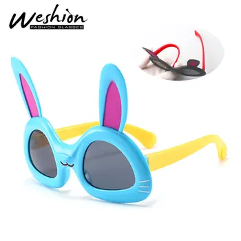 Солнцезащитные очки Lovely Rabbit, детские поляризованные очки в оправе TR90, модные ретро-очки для мальчиков, мягкие безопасные очки для детей, оттенки UV400 с футляром