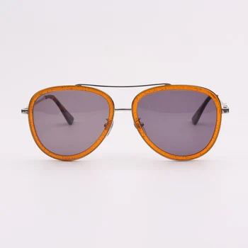 серебристый металл с полупрозрачной коричневой оправой Солнцезащитные очки Pilot женские мужские модные серые линзы Уличные очки для вождения с защитой от ультрафиолета