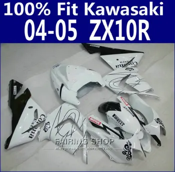 Белые черные комплекты кузовных работ для Kawasaki Ninja zx10r 2004 2005 04 05 Обтекатели Abs palstic 100% подходящий комплект обтекателей x94