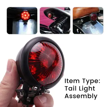 Красный светодиод 12V, черный Регулируемый стоп-сигнал в стиле Cafe Racer, задний фонарь для мотоциклов, задний фонарь для Chopper Bobber