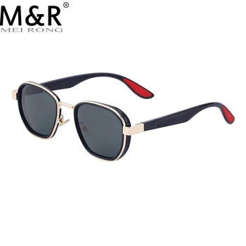 Мужские ретро поляризованные солнцезащитные очки высокой четкости, красочные овальные солнцезащитные очки в маленькой оправе, Трендовые очки для мужчин и женщин