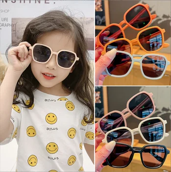 Детские солнцезащитные очки с мягкой силиконовой ножкой, Силикагель, Солнцезащитные очки с защитой от ультрафиолета для детей, мальчиков и девочек, милые очки люксового бренда