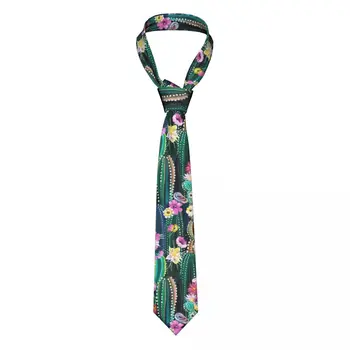 Галстук для мужчин Официальные Узкие галстуки Классические мужские Цветущие кактусы Кактусы Суккуленты Абстрактный Свадебный галстук Джентльмен Узкий