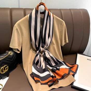 2021 новый весенний женский шарф, высококачественная шаль, шелковый модный шарф, платок, пляжная солнцезащитная сумка, платок, шарф 40 см * 160 см