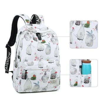 Новый водонепроницаемый композитный рюкзак Студенческий школьный женский Маленький Свежий повседневный рюкзак с принтом 2023