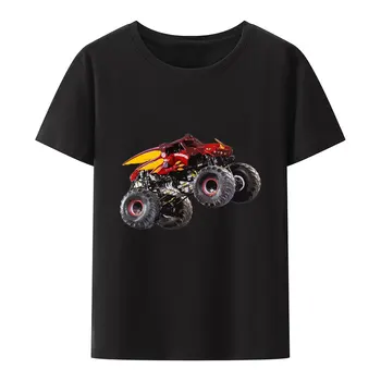 Хлопковая футболка Monster Truck Женская С коротким рукавом И круглым вырезом, Повседневные топы Y2k, Мужская Хип-хоп Юмористическая Хипстерская мода, Уличная одежда Camisetas