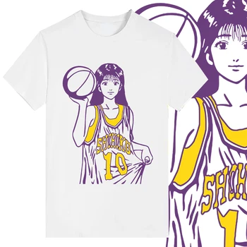 Футболка Harajuku Anime Slam Dunk Shohoku Basket Ball Team Haruko Akagi Sakuragi Hanamichi С Принтом Хлопчатобумажные Летние Футболки Одежда