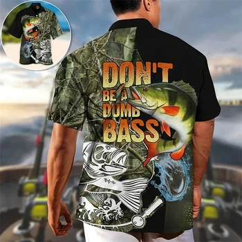 2023 Новая летняя мужская рубашка с рисунком рыбалки и 3D-печати с коротким рукавом, модная уличная забавная крутая футболка, мужская рубашка, топ