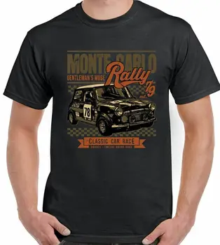 Мини-футболка Race Monte Carlo Rally, мужская забавная машина Cooper, дышащая рубашка с коротким рукавом, Летняя одежда