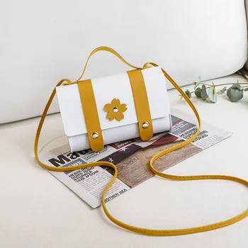 Модная цветочная маленькая квадратная сумка, свежая и милая сумка на цепочке контрастного цвета, милая сумка через плечо, сумки-мессенджеры