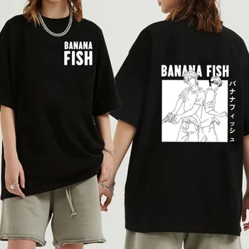 Футболка Banana Fish Ash Lynx, футболка с мангой, мужская и женская повседневная футболка с забавным аниме, одежда