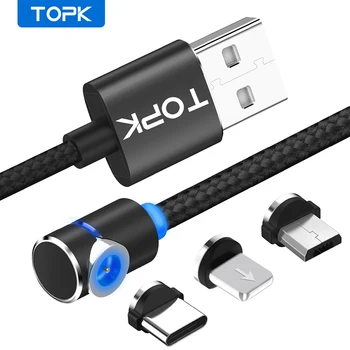 TOPK AM30 Магнитный Кабель Micro USB Type C Магнитный Зарядный Кабель для iPhone Xiaomi Зарядное Устройство Для Мобильного Телефона Магнит USB Провод Шнур
