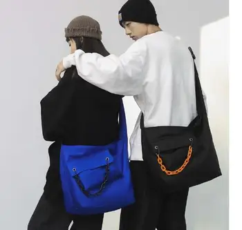 Сумка-мессенджер ins trend 2023, сумка через плечо большой емкости, мужская и женская сумка с цепочкой для инструментов, универсальная сумка унисекс в стиле харадзюку