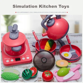 Детские Кухонные игрушки, имитирующие приготовление пищи, Игровой дом, Обучающая Мини-посуда, кастрюля, ролевая игра