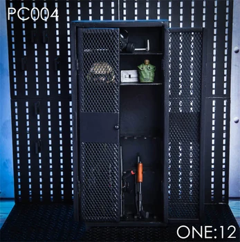 В наличии Металлический оружейный шкаф PC004 в масштабе 1/12 Для солдатских кукол Шкаф для оборудования Сцены Компоненты Аксессуары