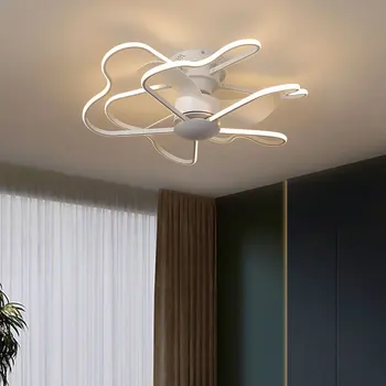 Светодиодная потолочная вентиляторная лампа Современный минималистичный потолочный светильник Столовая Спальня Гостиная Лампа Круглые Вентиляторные светильники