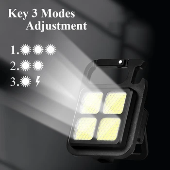 ZK30 Новый многофункциональный брелок для кемпинга, лампа для зарядки через USB, фонарик с сильным светом, фонарик с пряжкой для альпинизма