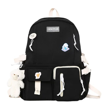 Рюкзак для студентов колледжа, модный школьный рюкзак большой емкости с подвеской в виде медали, простой регулируемый ремень для девочек-подростков