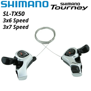 Shimano TX50 Tourney SIS SL-TX50 Рычаг переключения передач велосипеда 3*6s 3*7s 3v Левый 6v Правый 7v 18 21 Пара скоростей переключения передач tx50 трос переключения передач