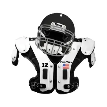 Автомобильное футбольное украшение Плоской формы со шлемом Реалистичный уникальный дизайн Ручной работы, украшающий автомобиль Подвесными наплечниками для американского футбола