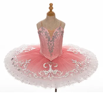 Элегантный и щедрый Профессиональный Высококачественный костюм Размер Костюм Цвет Для девочек 12 слоев Performance Omber Цвет Розовый Балетная пачка