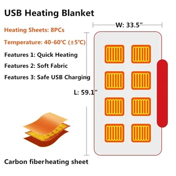 Носимое электрическое одеяло из сверхмягкого теплого флиса для домашнего и офисного использования
