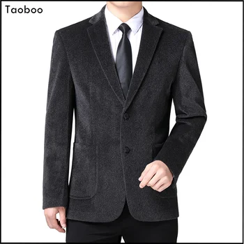 Taoboo 2024 Новые мужские блейзеры Four Seasons, костюмы из искусственной норки высшего качества, однотонные классические повседневные костюмы в корейском стиле для мужчин
