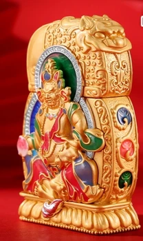 LXF * HZ ручная работа 5.7*3.8*1.7 см 170 г Позолоченный светящийся тибетский бог богатства, вращающееся колесо удачи, керосиновая зажигалка