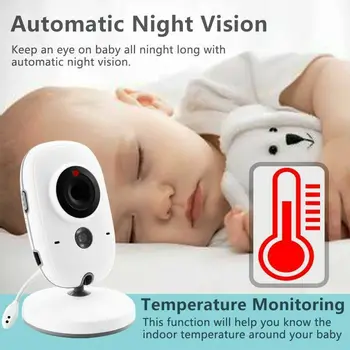 Видеоняня VB603 2,4 G Для мамы и детей, Двухстороннее аудио, Камеры видеонаблюдения ночного видения с дисплеем температуры