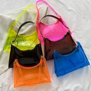 Прозрачная желейная сумочка, сумки через плечо для женщин, элегантная вечерняя сумочка