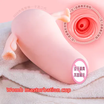 Мужские мастурбаторы, мягкая реалистичная чашка для мастурбации матки, карманная киска, устройство для мастурбации искусственной матки для мужчин, секс-игрушки для взрослых