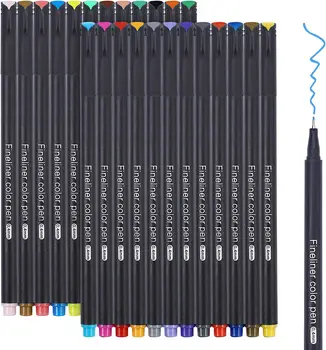 Новые ручки с тонким наконечником, 24 цвета, ручки Fineliner, ручки-планировщики для ведения журнала, заметки, Офисные школьные принадлежности