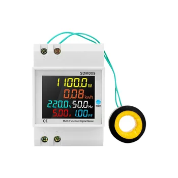 Рельсовый однофазный цифровой дисплей SDM009 Напряжение, частота тока, коэффициент мощности Электрический многофункциональный (B)