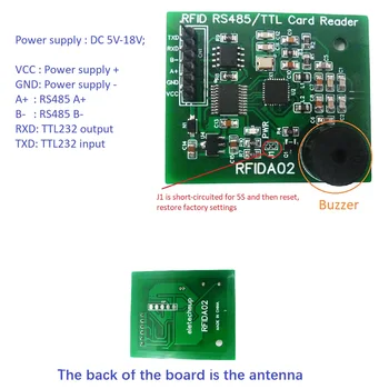 RS485 RS232 UART 13,56 МГц RFID Считыватель Писатель RC522 CV520 для M1 S50 S70 NFC RFID UID IC Карты