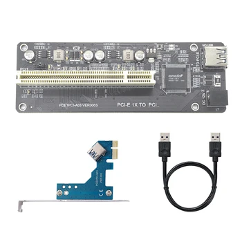 PCI E /NVME /Mini PCIE к PCI Riser Card Двойной PCI Высокоэффективный Адаптер-Конвертер с Кабелем USB 3.0 для Настольных ПК с Чипом ASM1083