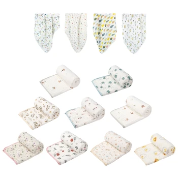 Муслиновые детские банные полотенца, мягкие и впитывающие детские полотенца, одеяло для младенцев, 6-слойное полотенце-одеяло из натурального хлопка