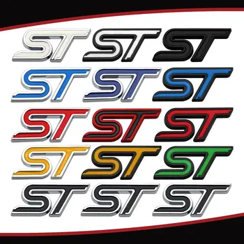 ST Логотип Для Укладки 3D Металлическая Наклейка На Кузов Автомобиля Хвост Автомобиля Эмблема Решетка Значок Для Ford Fiesta Focus 1 2 3 4 Mondeo Kuga MK2 MK3 MK4 MK5
