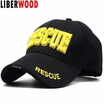 Регулируемая бейсбольная кепка LIBERWOOD RESCUE Шляпы Пожарный Полицейский Спасательный шлем с роскошной 3D вышивкой Snapback Кепка для правоохранительных органов